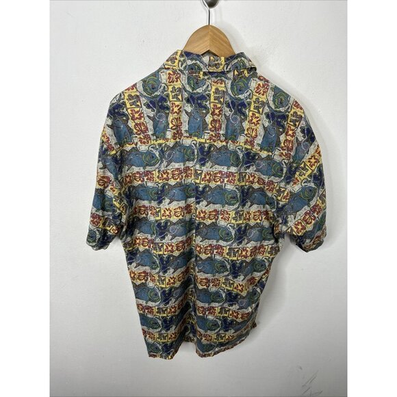 KAHALA AVI Collection Vintage 80s Hawaiian Shirt Fish Mahi  Print Men L - Picture 5 of 5